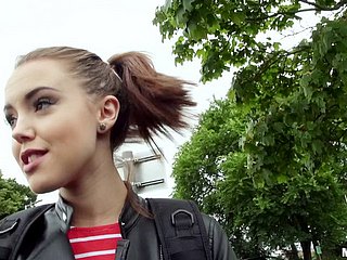 Titillating pigtailed teen comprehensive sucks dick and bangs beside POV
