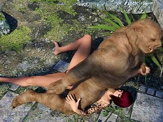 猪怪物的攻击和大致乱搞丰满的3D棘手！性别与怪兽3DX
