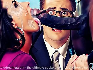 BBC Schlampe Hotwife Black Cock Anbetung Interracial Cuckold Cartoons
