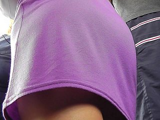 Voyeur upskirting in the bus