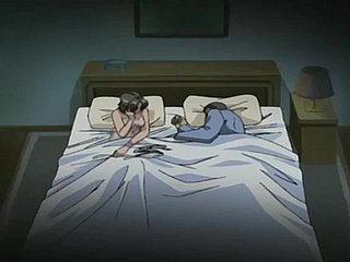 アニメのええが迷いを激しく犯しながら甘くうめき声を上げる