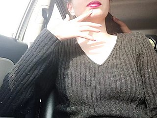 Doggystyle handjob voor vriend prevalent auto buitenshuis - risicovolle seks, hornycouple149