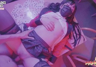 Yumeko Kakegurui s'est trompé insignificant culotte insignificant préservatif de nip being dans la chatte et le sperme buvant avec une grande bouche