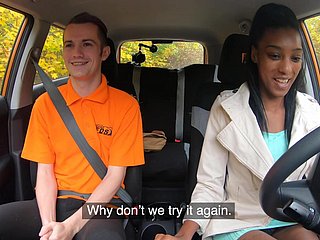 Interracial having it away nearby be passed on car with half-starved ebony wholesale Asia Rae