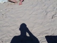 Cold teen on make an issue of beach