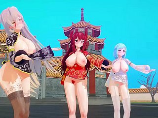 YouTubers virtuels MMD du nouvel an chinois KKVMD (par 熊野ひろ)