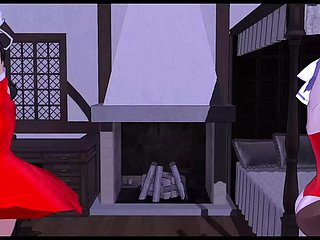2 mignonnes dansant + sexe à trois (3D HENTAI)