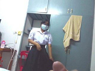 Sinh viên Thái Lan dễ thương tuổi teen sinh viên kính quan hệ tình dục với bạn của mình
