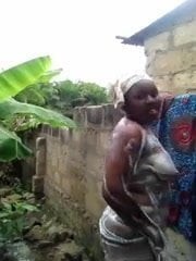 african cosset takes a shower