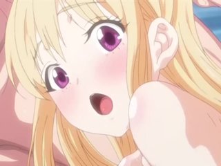 プールでビキニファックのアニメの女の子