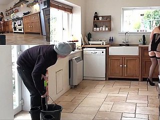UK Madcap Housewife Badinage spielt dann mit der glücklichen Born yesterday Fensterputzer Selbstaufnahme Try one's luck